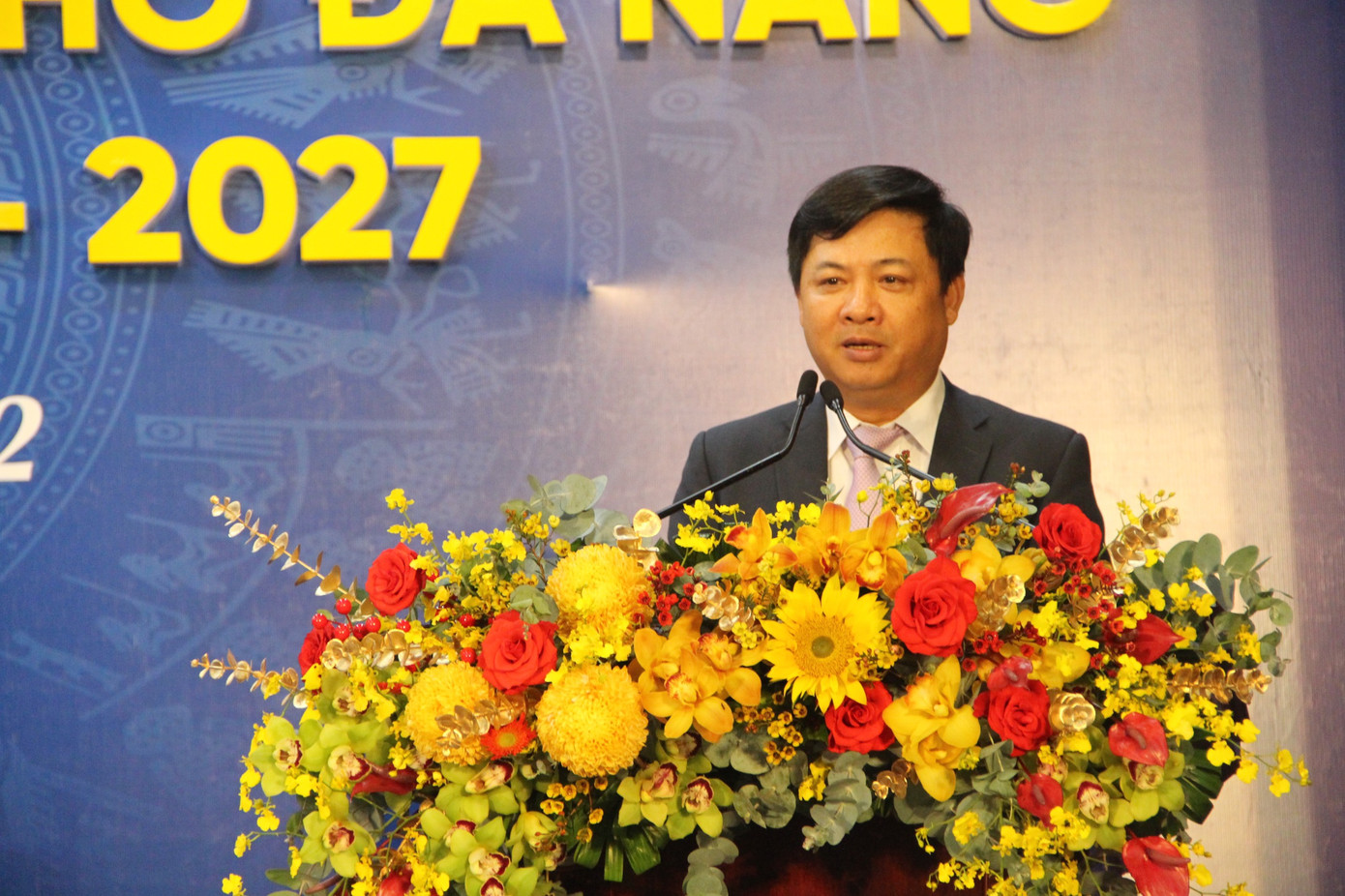 Chủ tịch HĐND TP. Đà Nẵng Lương Nguyễn Minh Triết phát biểu tại đại hội.