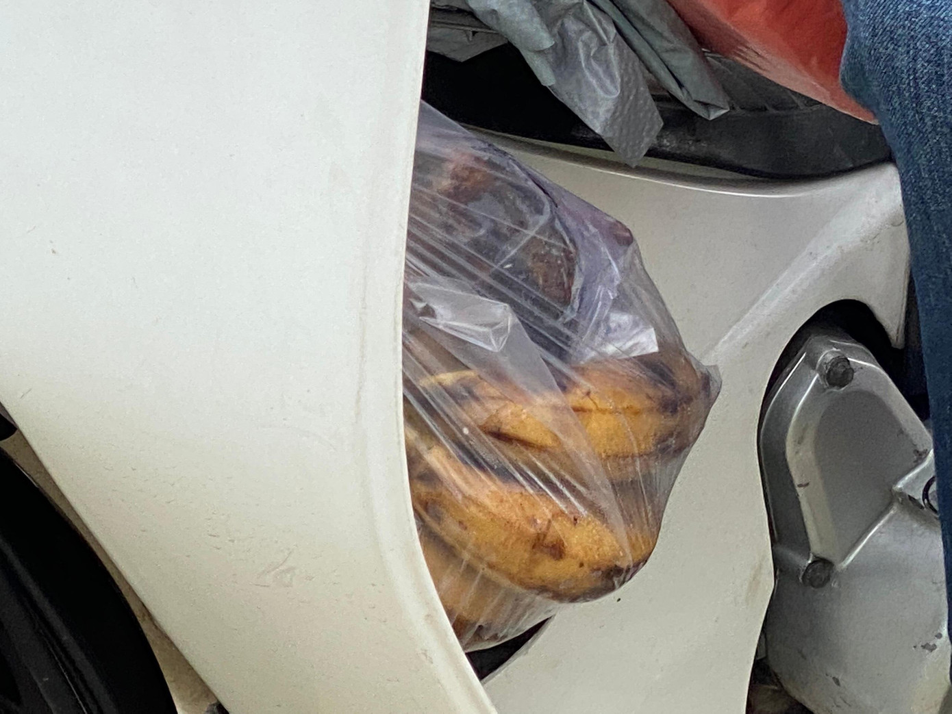 Người đàn ông bị nhắc nhở khi vô tư mang một nải chuối cho khỉ ăn tại Miếu Đôi.