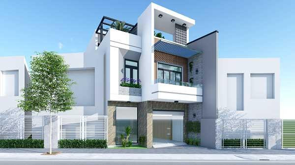 Cách điểm xuyết tông nâu gỗ ở các phần cửa tạo điểm nhấn rất khác biệt trên tông nền chủ đạo là màu trắng.