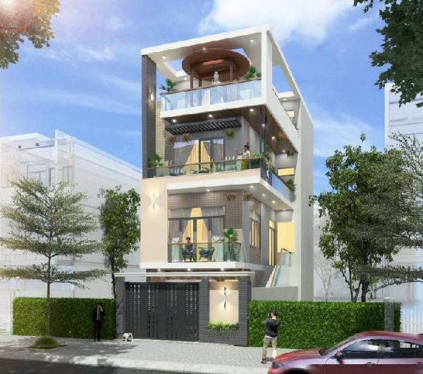 Mẫu nhà ống 3 tầng 5x20 có tum tiếp tục trở thành xu hướng lựa chọn cho thiết kế hiện đại.