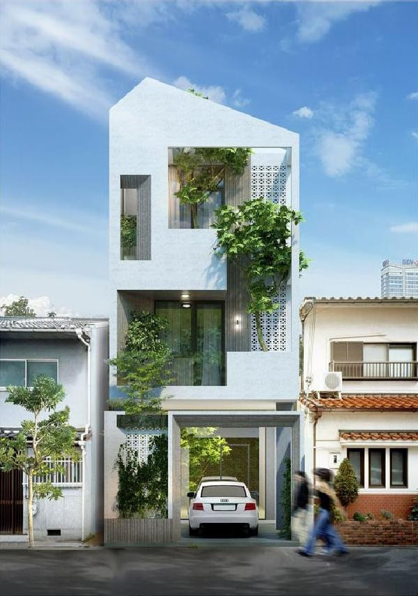 Những mẫu nhà ống 3 tầng 5x20 hiện nay đã được bố trí rất nhiều không gian xanh từ ngoài vào trong nhà, xuyên suốt đủ 3 tầng tòa nhà. Bạn sẽ cảm thấy dễ chịu và thoải mái hơn được hoà nhập vào thiên nhiên.