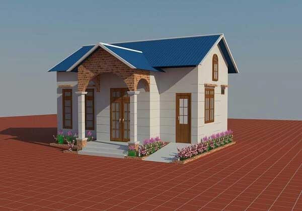 Mẫu nhà cấp 4 được thiết kế mái thái kết hợp mái hiên nhỏ và cột trụ ở mặt tiền thực sự gây ấn tượng cho người nhìn. Tuy vậy do diện tích hạn hẹp nên chức năng sử dụng chỉ có 1 phòng ngủ đáp ứng nhu cầu dành cho cặp vợ chồng. Phần mái màu xanh tạo điểm nhấn cho toàn bộ công trình, kiến trúc thiên về thẩm mỹ rất cao. Mẫu nhà cấp 4 được thiết kế mái thái kết hợp mái hiên nhỏ và cột trụ ở mặt tiền thực sự gây ấn tượng cho người nhìn. Tuy vậy do diện tích hạn hẹp nên chức năng sử dụng chỉ có 1 phòng ngủ đáp ứng nhu cầu dành cho cặp vợ chồng. Phần mái màu xanh tạo điểm nhấn cho toàn bộ công trình, kiến trúc thiên về thẩm mỹ rất cao.