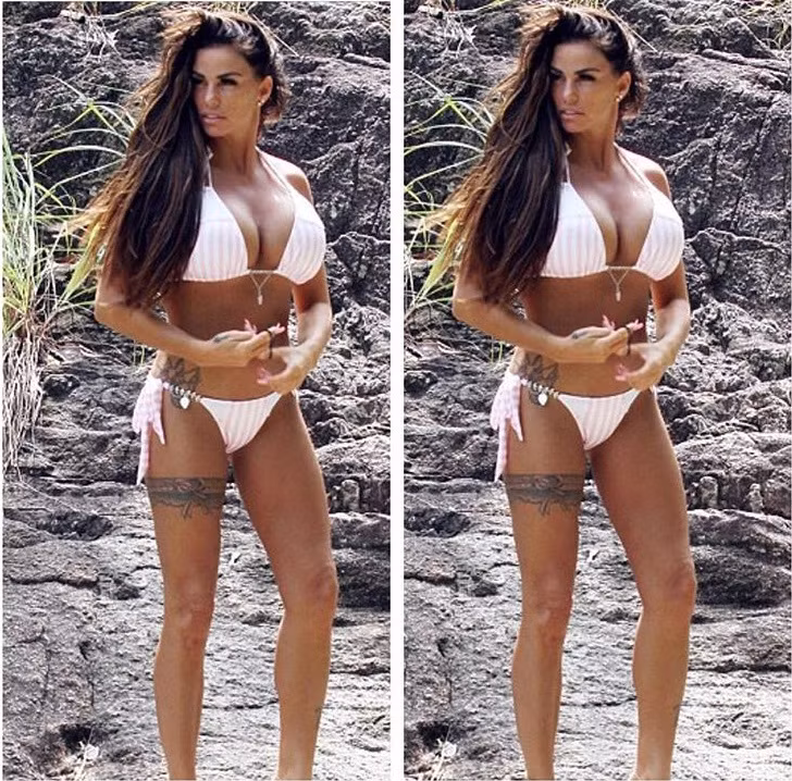 Siêu mẫu Katie Price ‘thả rông’ vòng một ngoại cỡ trên biển Thái Lan ảnh 4