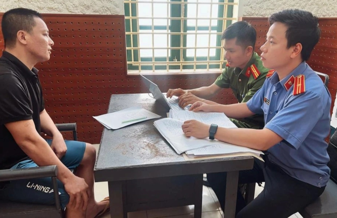 Nguyễn Trường Giang tại cơ quan điều tra.