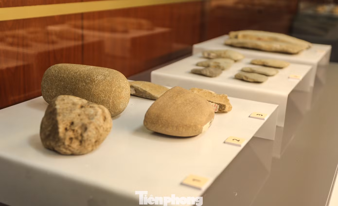 Bên trong mộ táng còn có khuyên tai kim loại, và vòng tay đồng cùng nhiều hiện vật như vũ khí kim loại và công cụ gồm rìu đồng, lao sắt, cuốc sắt.