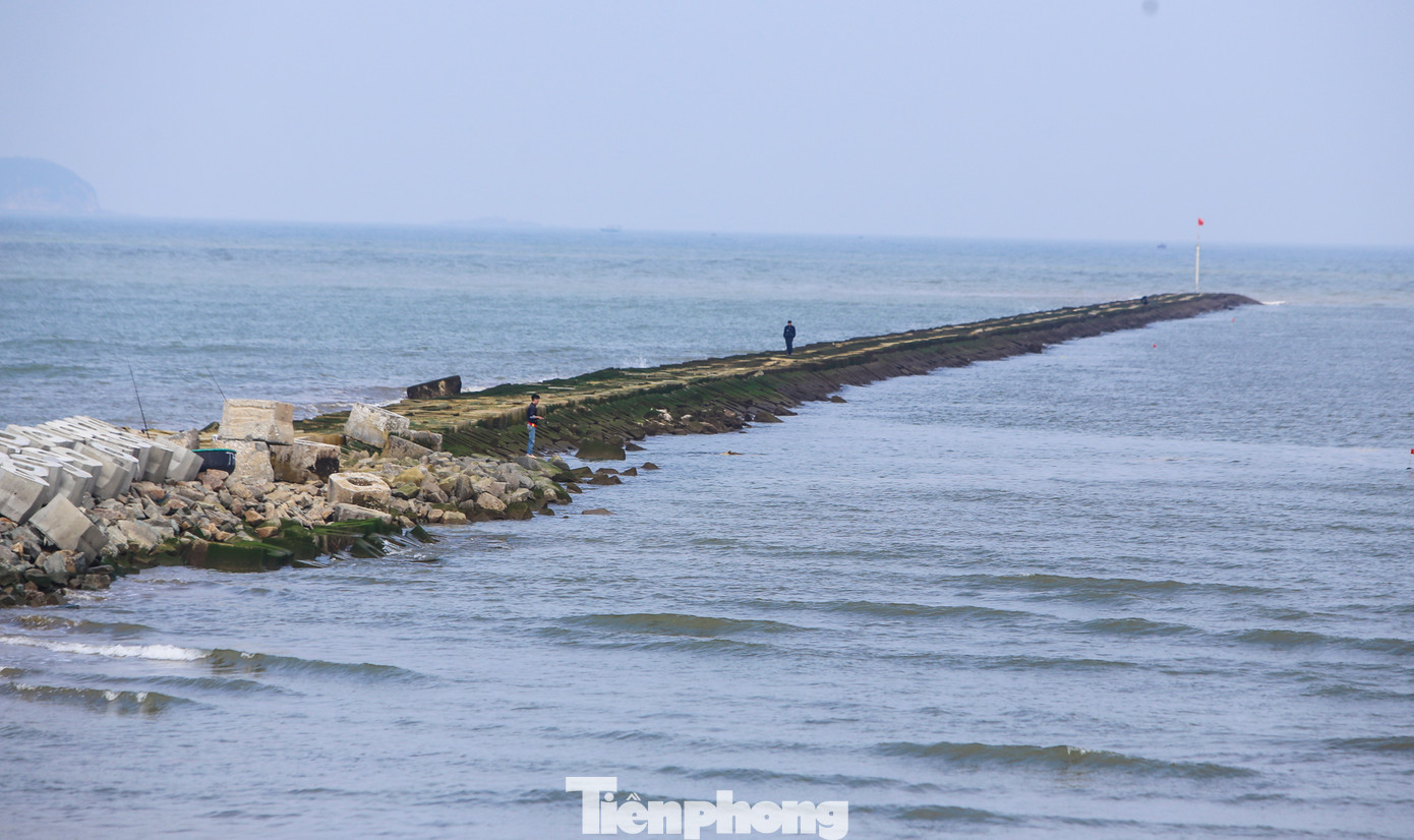 Tuyến đê chắn cát với chiều dài 780m được đắp và dựng lõi đá thân đê với tổng khối lượng 43.000m3.