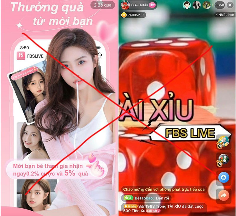 Một giao diện đánh bạc trên nền tảng không gian mạng.