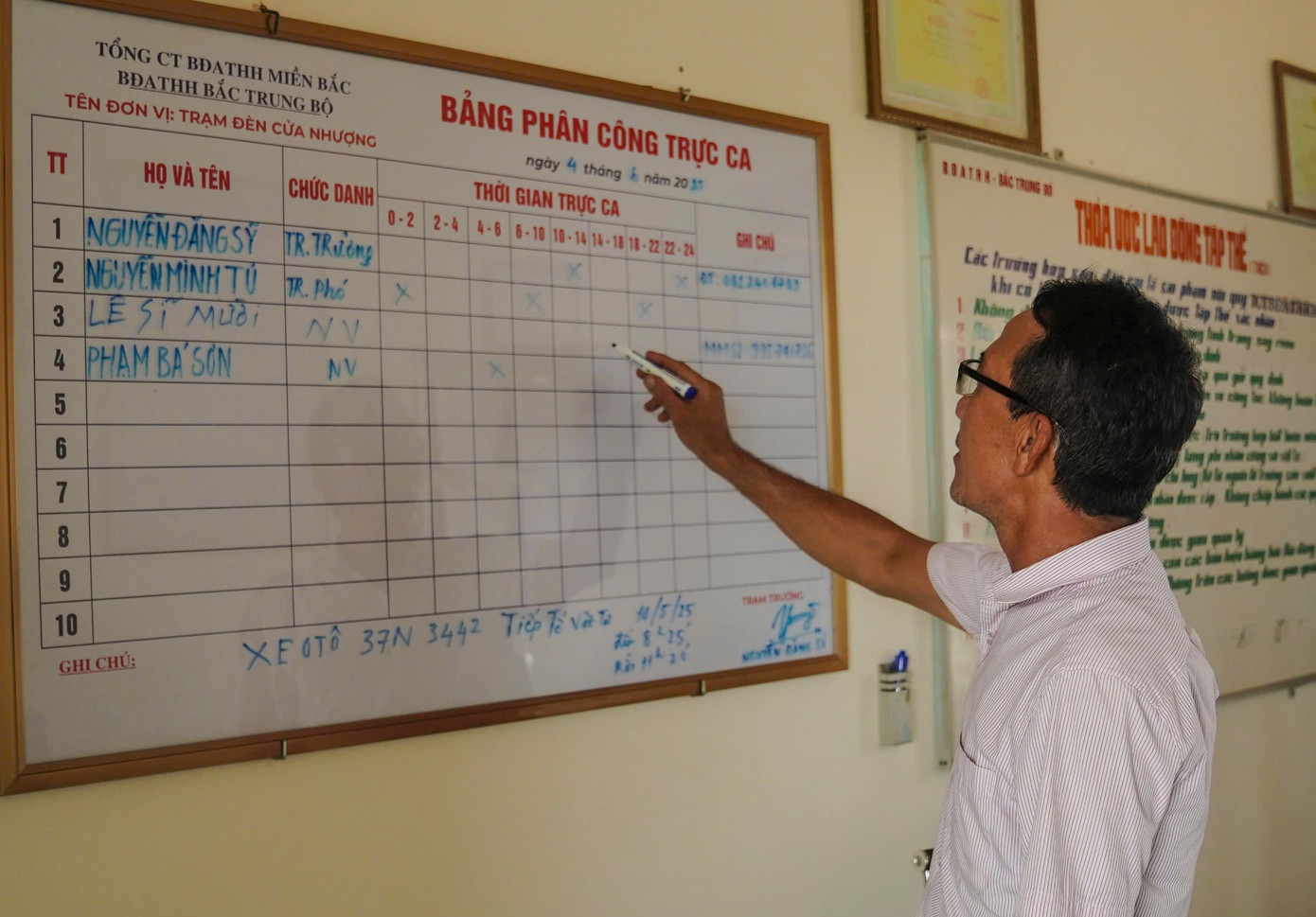 "Các công việc tại trạm dù lớn hay nhỏ, đều được ghi chép cụ thể, tỉ mỉ vào sổ trực và nhật ký vận hành. Đây là cơ sở quan trọng để đánh giá tình trạng hoạt động của hệ thống, đồng thời kịp thời phát hiện những bất thường, phục vụ xử lý nhanh nếu có sự cố xảy ra", ông Sỹ nói.