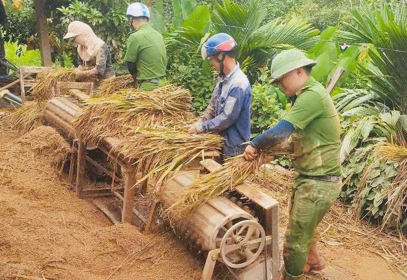 Đại úy Đinh Ngọc Hùng - Trưởng Công an xã Hương Giang (huyện Hương Khê) cho biết, đợt mưa lũ vừa qua khiến nhiều diện tích lúa xuân của bà con bị ngập, nảy mầm. “Các ruộng lúa khi nước rút, máy gặt không thể xuống vì bùn nhão nên công an xã và các lực lượng đã hỗ trợ gặt lúa cho bà con. Đây không chỉ là trách nhiệm mà còn mang hy vọng giảm thiệt hại cho người dân sau mưa lũ&quot;, đại úy Hùng bày tỏ.