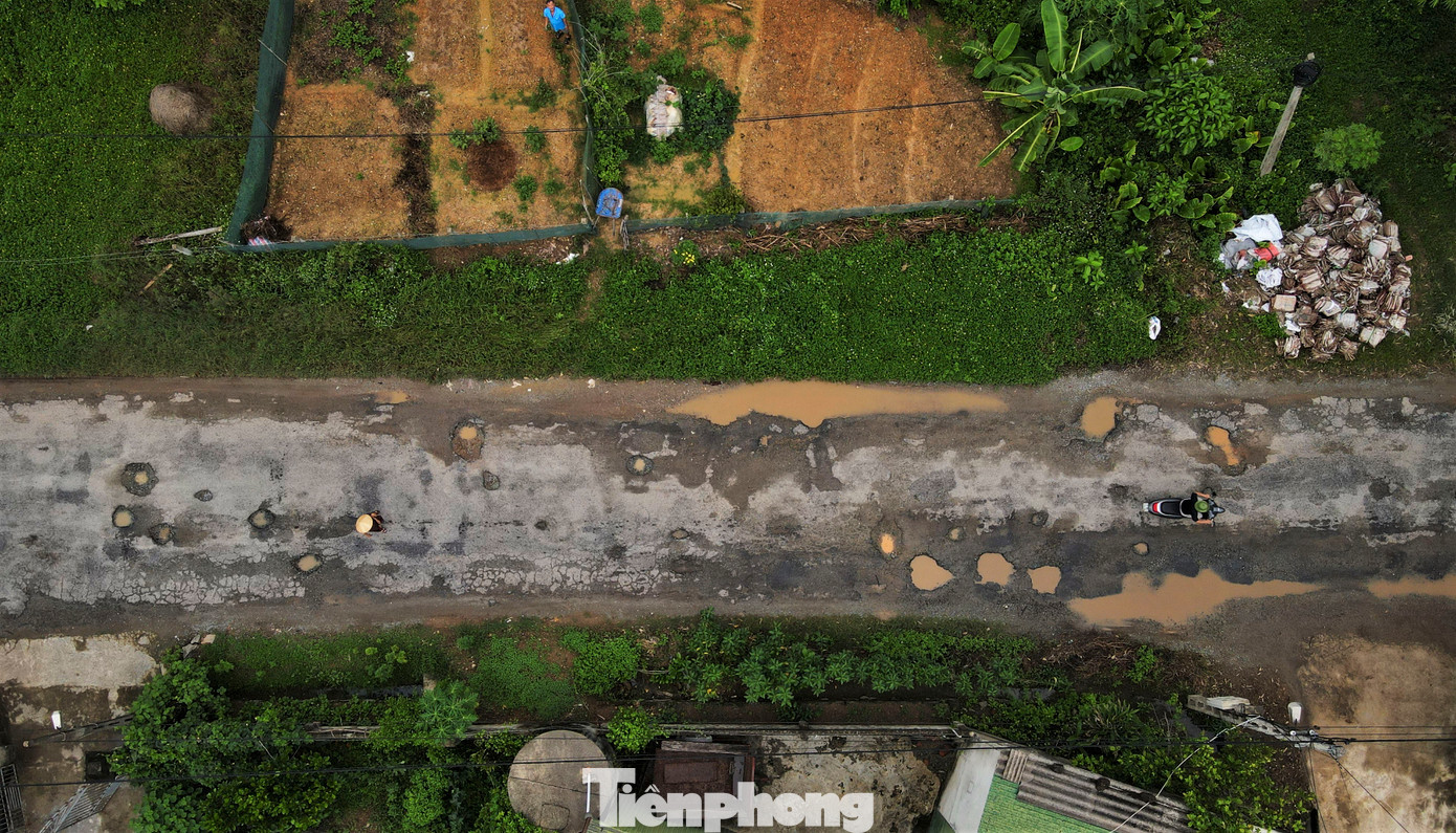 Ông Nguyễn Anh Tuấn, Chủ tịch UBND xã Kim Song Trường (huyện Can Lộc) cho biết: "Tuyến đường được đưa vào sử dụng đã lâu song chưa được sửa chữa. Người dân đã nhiều lần kiến nghị, xã cũng đề xuất ý kiến lên ngành chức năng để sớm nâng cấp tuyến đường, phục vụ nhu cầu đi lại, phát triển kinh tế địa phương". Trong ảnh, ổ gà chi chít dọc tuyến đường dài gần 8km.