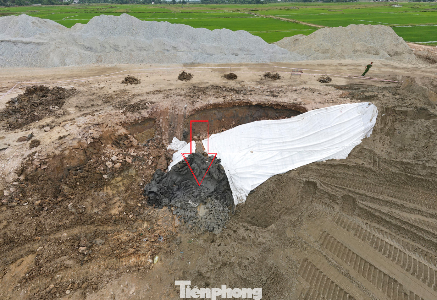 Vị trí 2 nữ nhân công gặp nạn.