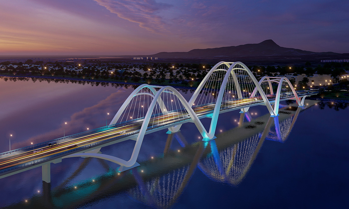 Phối cảnh cầu Nhật Lệ 3.