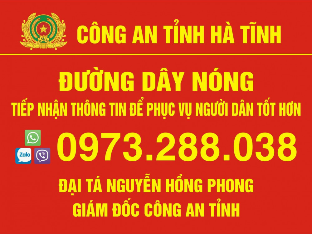 Giám đốc Công an Hà Tĩnh mong muốn phục vụ người dân tốt hơn khi công khai đường dây nóng. Giám đốc Công an Hà Tĩnh mong muốn phục vụ người dân tốt hơn khi công khai đường dây nóng.
