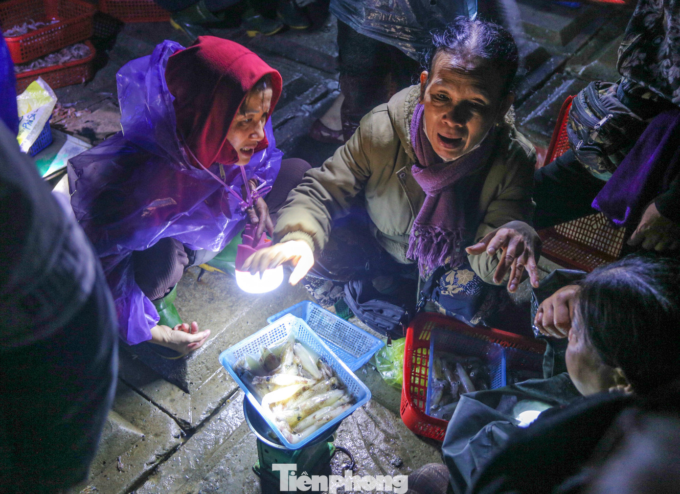 “Hải sản ở đây chủ yếu là tôm, mực câu, cá, tép do ngư dân đánh bắt xuyên đêm. Loài nào cũng tươi ngon mà giá lại bình dân, rẻ hơn nhiều các chợ khác nên tập trung lượng lớn người mua”, bà Oanh (63 tuổi, trú xã Cẩm Nhượng), cho hay.