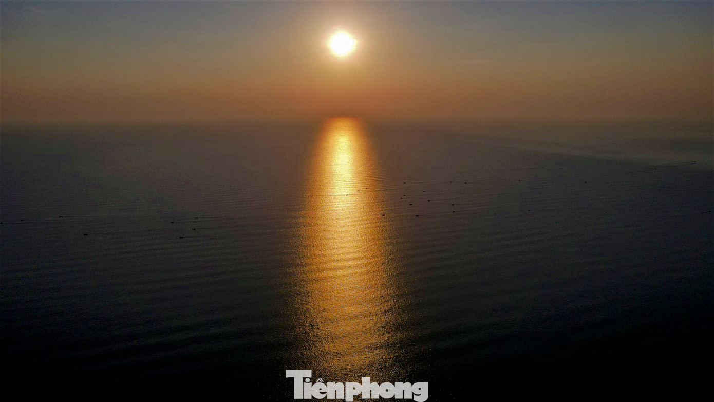 Mặt trời vừa ló rạng, những đoàn thuyền của ngư dân Nghi Xuân miệt mài thu lưới.