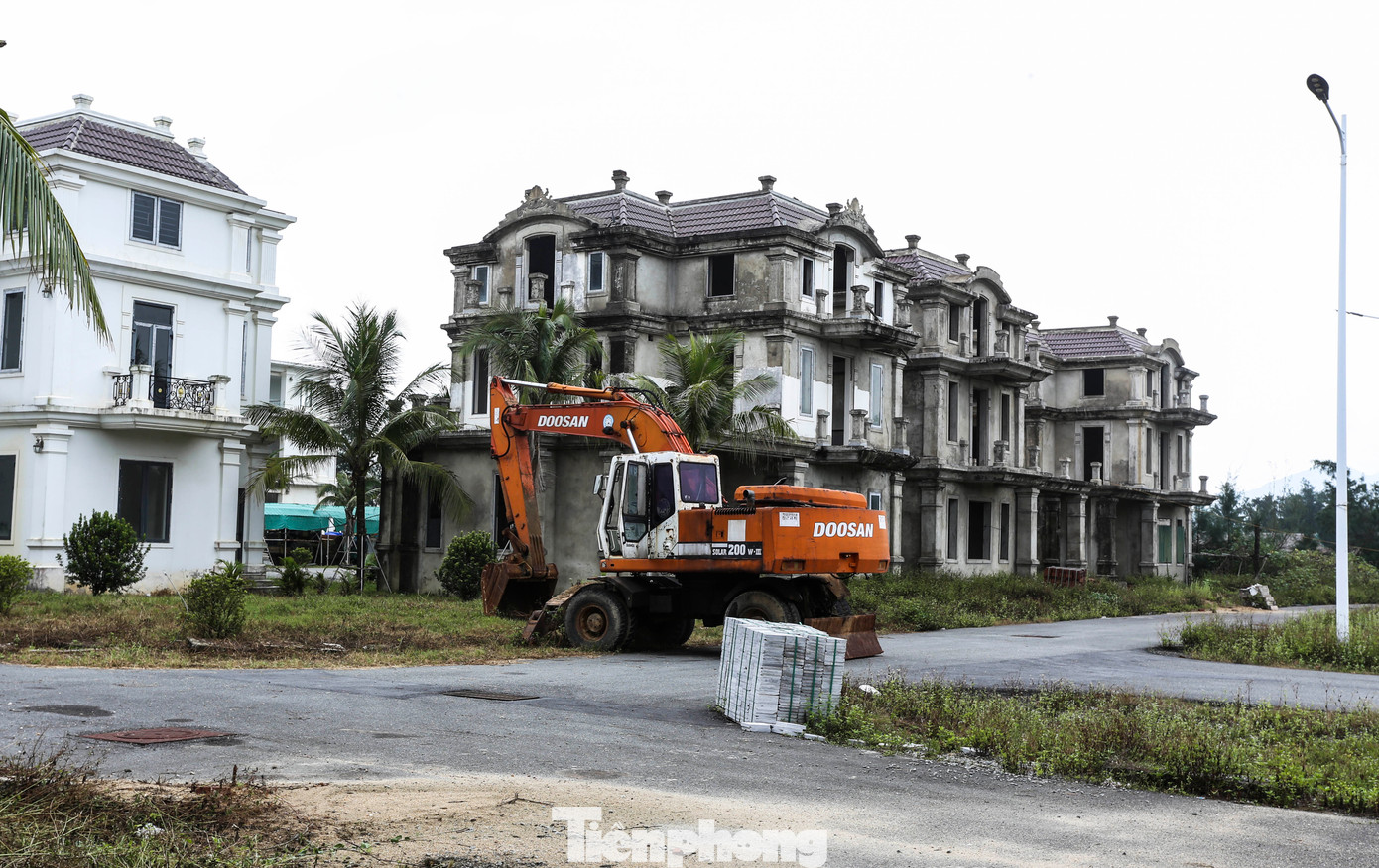 Tại dự án không có công nhân hay dấu hiệu triển khai thi công, chỉ có một bảo vệ trông coi tài sản. Khu vực khuôn viên, sân bãi của dự án cỏ cây mọc um tùm như bãi hoang.
