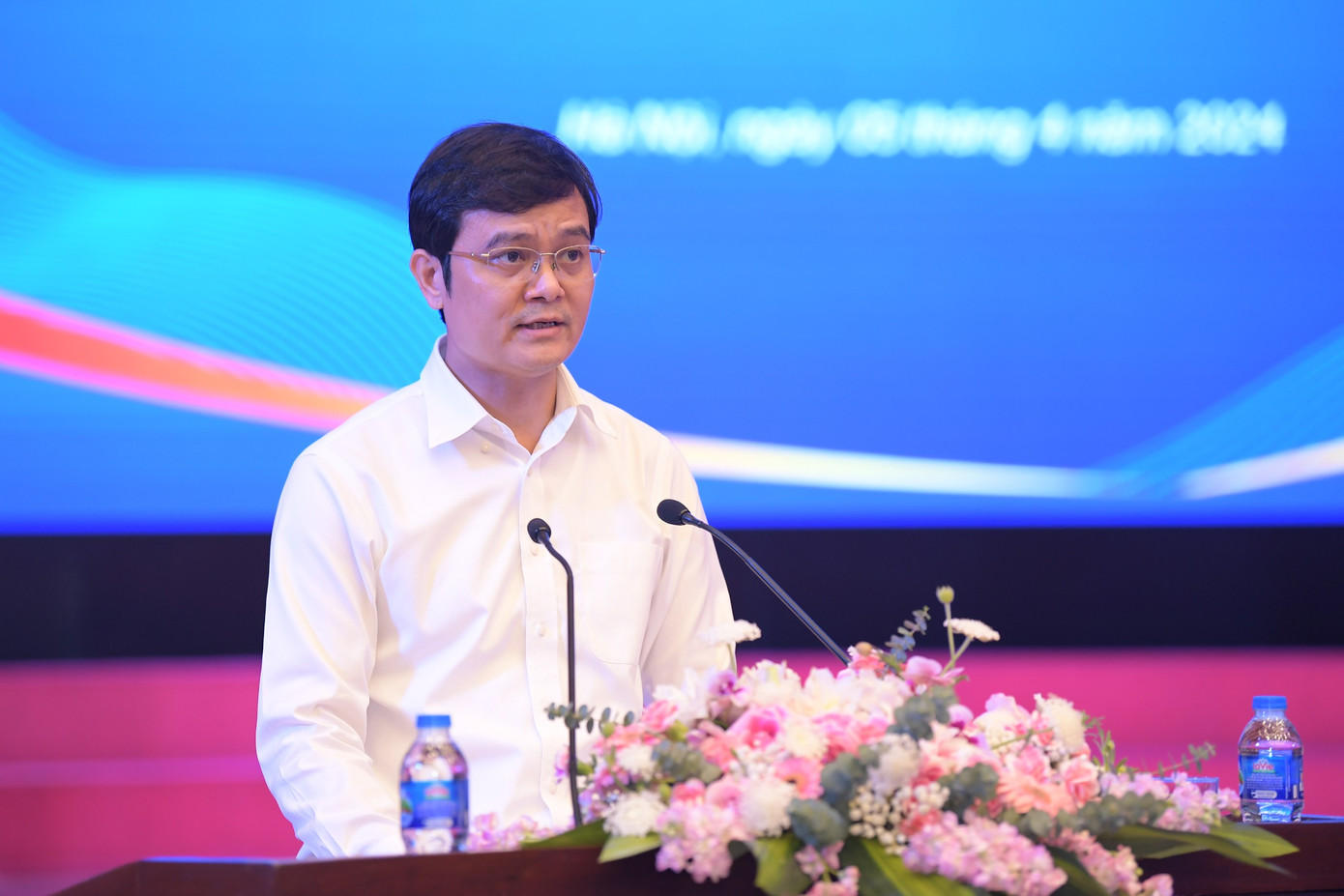 Anh Bùi Quang Huy - Ủy viên dự khuyết T.Ư Đảng, Bí thư thứ nhất T.Ư Đoàn phát biểu bế mạc Diễn đàn quốc gia "Chính sách đối với thanh niên xung phong, thanh niên tình nguyện. Ảnh: Dương Triều