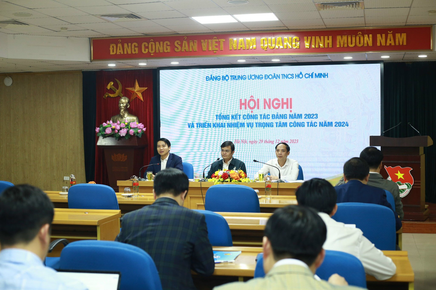 Hội nghị tổng kết công tác Đảng năm 2023 và triển khai nhiệm vụ năm 2024. Ảnh: Bảo Anh