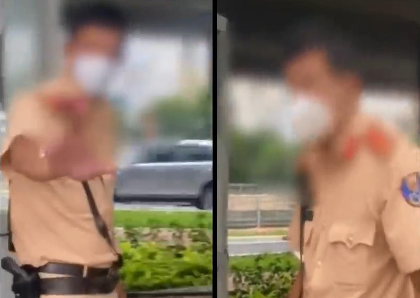 Cán bộ CSGT trong clip bị "tố" lấy 1 triệu.