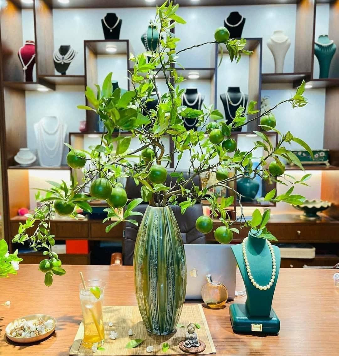 Cành chanh vừa dịu mắt lại thơm nữa mũi, mang đến cảm giác rất dễ chịu và thư giãn (Ảnh: Vũ Huyền)