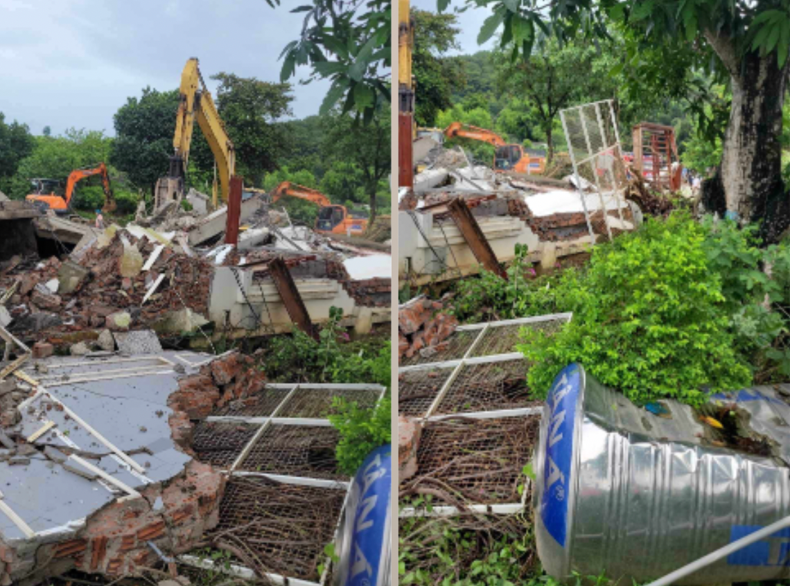 Nhiều tài sản bị phá nát.