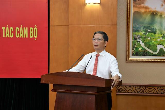 Ông Trần Tuấn Anh phát biểu tại buổi lễ trao quyết định sáng nay 26/8