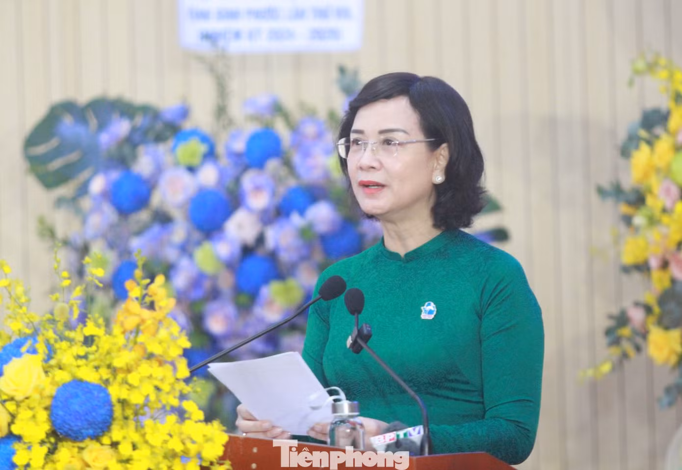Bà Trần Tuyết Minh – Phó Chủ tịch UBND tỉnh Bình Phước phát biểu. Ảnh: Hương Chi