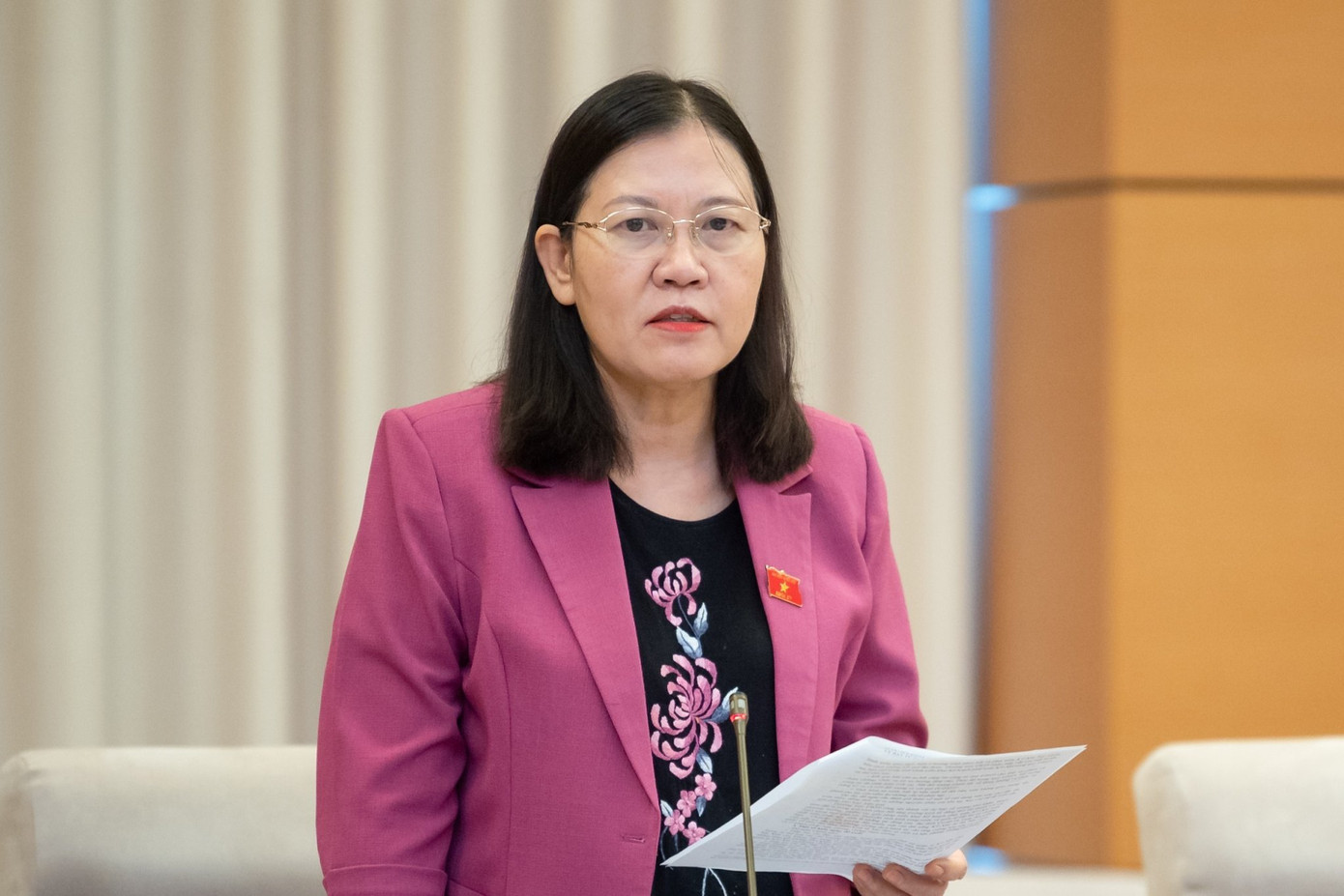 Chủ nhiệm Ủy ban Tư pháp Lê Thị Nga. (Ảnh: Quốc Hội)