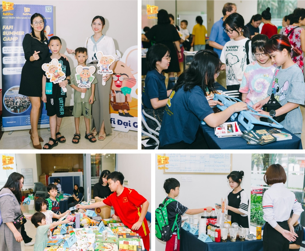 Các hoạt động gian hàng trong sự kiện giúp các con có thêm nhiều trải nghiệm kinh doanh thực chiến và được các phụ huynh hưởng ứng sôi nổi.