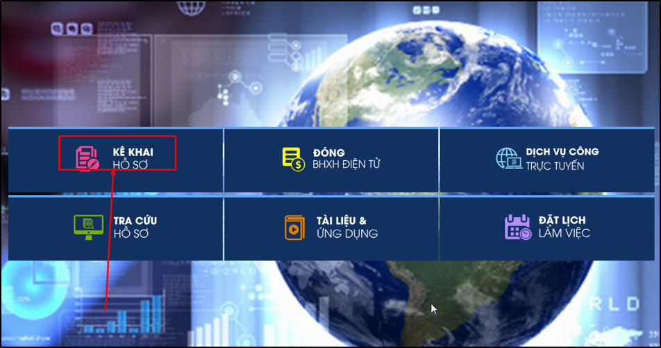 Giao diện Cổ dịch vụ công BHXH Việt Nam sau khi đăng nhập.