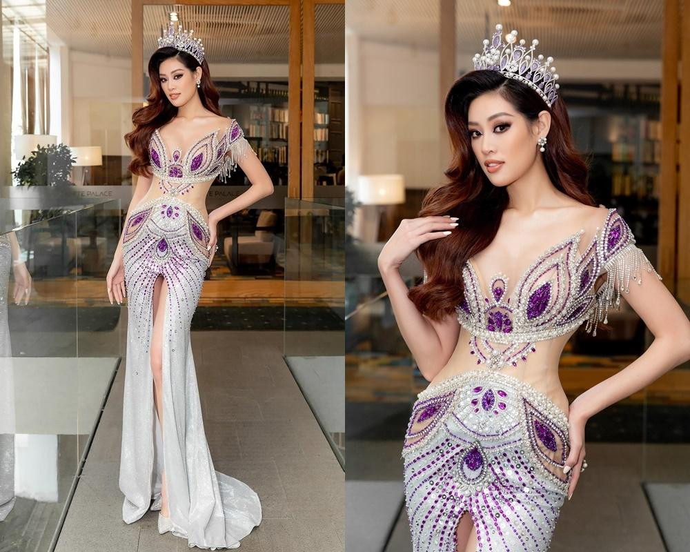 Hoa hậu Khánh Vân trong thiết kế lấy cảm hứng từ vương miện cô đang sở hữu, cũng là một sản phẩm của NTK Brian Võ.