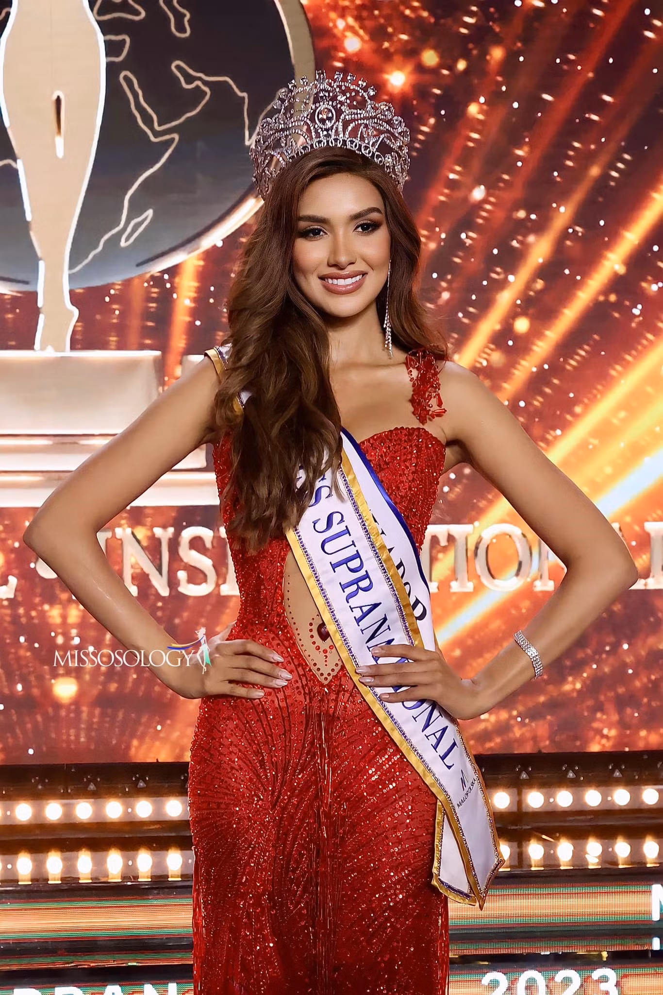Đương kim Miss Supranational 2023 người Ecuador Andrea Aguilera.