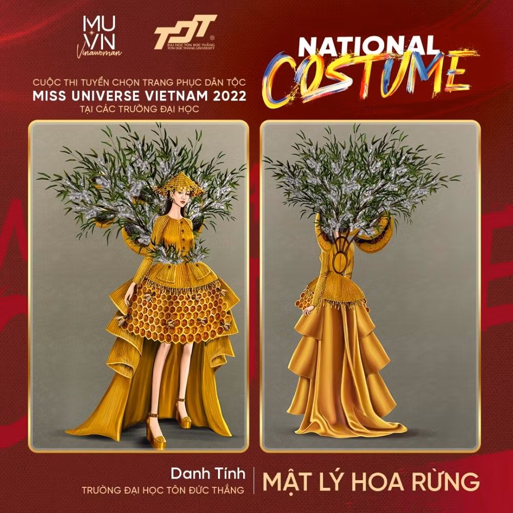 Mật ong, tổ ong cũng trở thành chủ đề của Trang phục Dân tộc.
