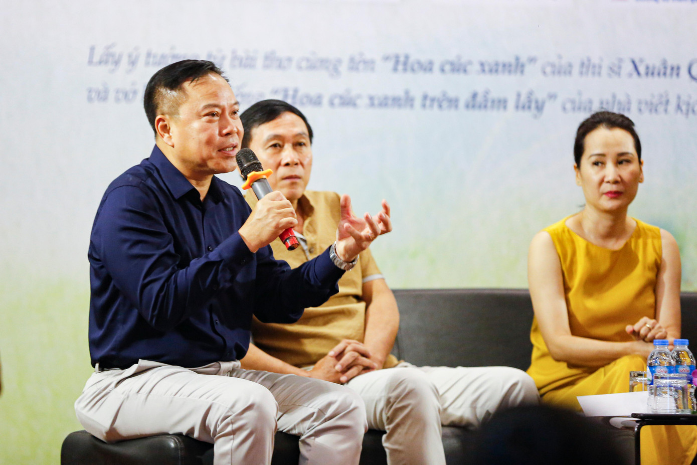 Nhà báo Lưu Quang Định chia sẻ về quá trình gia đình tổ chức đêm nghệ thuật nhớ Xuân Quỳnh. Ảnh: BTC.