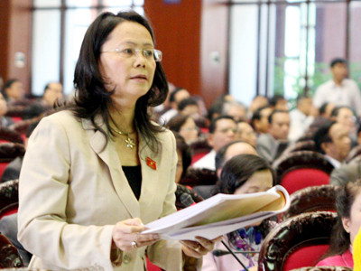 Đại biểu Phạm Thị Loan cho rằng, cần phải có lời xin lỗi nhân dân trong vụ Vinashin. Ảnh: Hồng Vĩnh. Đại biểu Phạm Thị Loan cho rằng, cần phải có lời xin lỗi nhân dân trong vụ Vinashin. Ảnh: Hồng Vĩnh