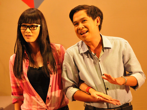 Cố nghệ sĩ Thế Sơn và Tuyết Thu trong vở Tình nhân đến với tình nhân (ảnh Thanh Hiệp)