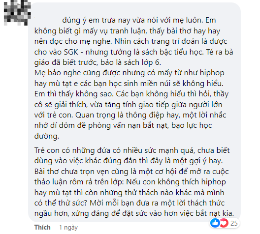 Có ý kiến cho rằng bài thơ chưa trọn vẹn cũng là cơ hội mở ra cuộc thảo luận rôm rả trên lớp. Ảnh chụp màn hình