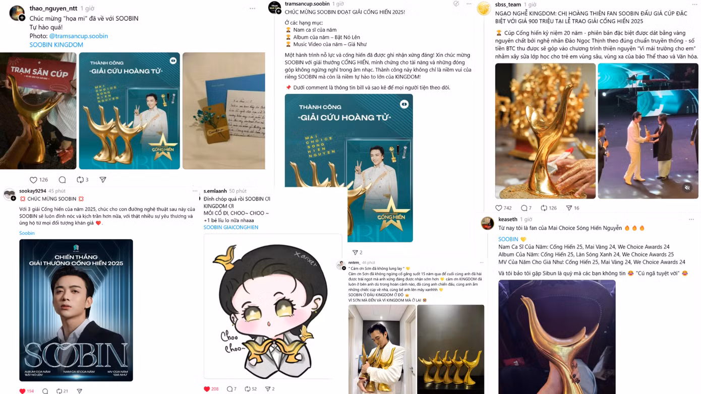Các "Hoa của Sơn" cùng nhau chia sẻ niềm tự hào trên Threads. Ảnh: Tổng hợp