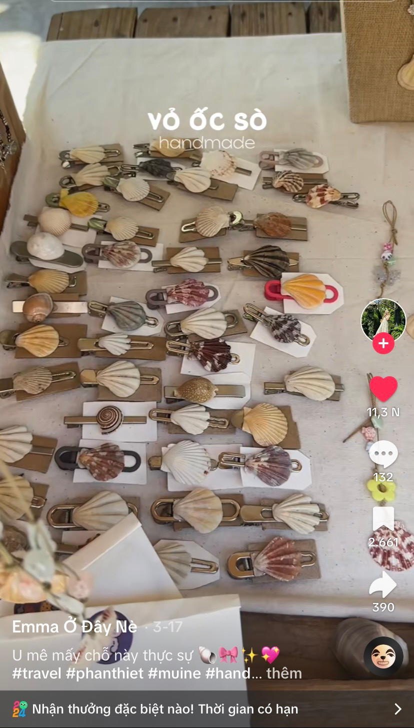 Chiếc video TikTok "khai màn" trend kẹp vỏ sò mới nổi mùa Hè này. Ảnh: Emma Ở Đây Nè
