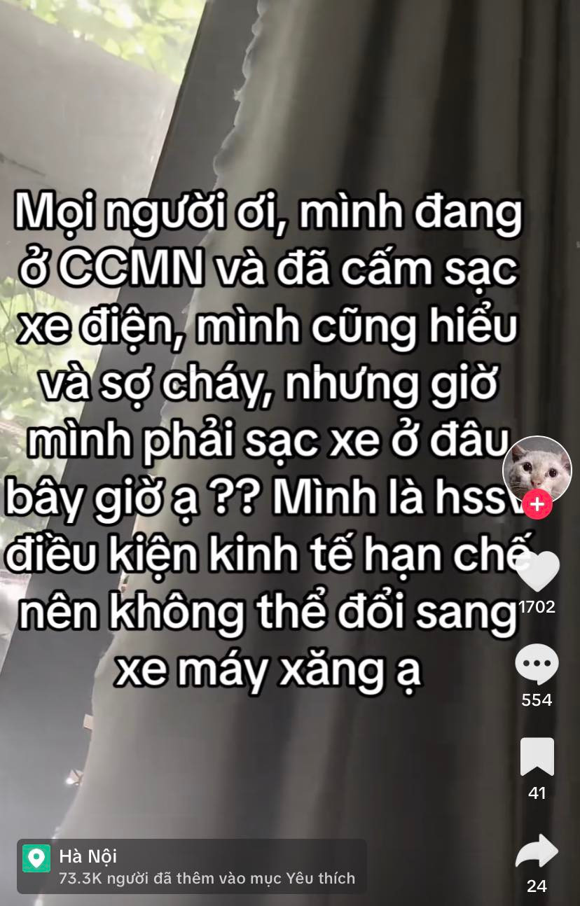 Nhiều bạn sinh viên bày tỏ nỗi hoang mang khi đang sử dụng xe điện thì bị chủ nhà cấm. Nhiều bạn sinh viên bày tỏ nỗi hoang mang khi đang sử dụng xe điện thì bị chủ nhà cấm.