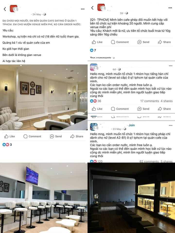 Gần đây liên tục xuất hiện những bài đăng kêu gọi khách nữ đến quán miễn phí. Gần đây liên tục xuất hiện những bài đăng kêu gọi khách nữ đến quán miễn phí.