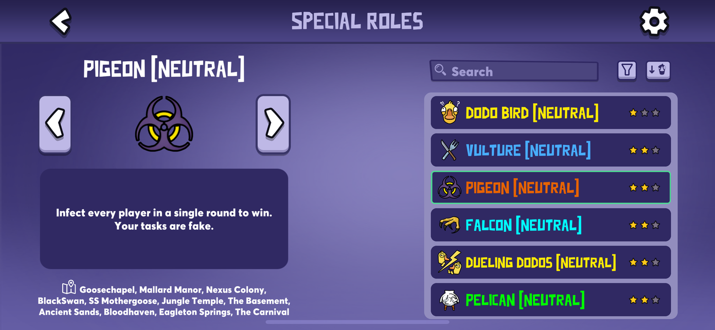 Các chế độ chơi.