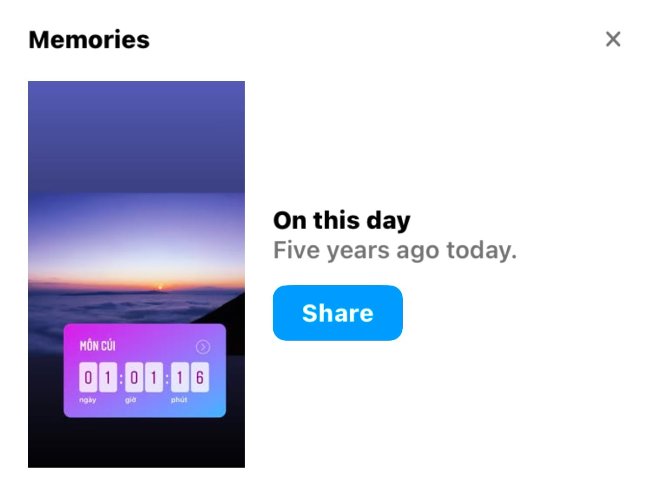 Lâu lâu nền tảng tự nhắc lại “dấu chân” năm ấy.