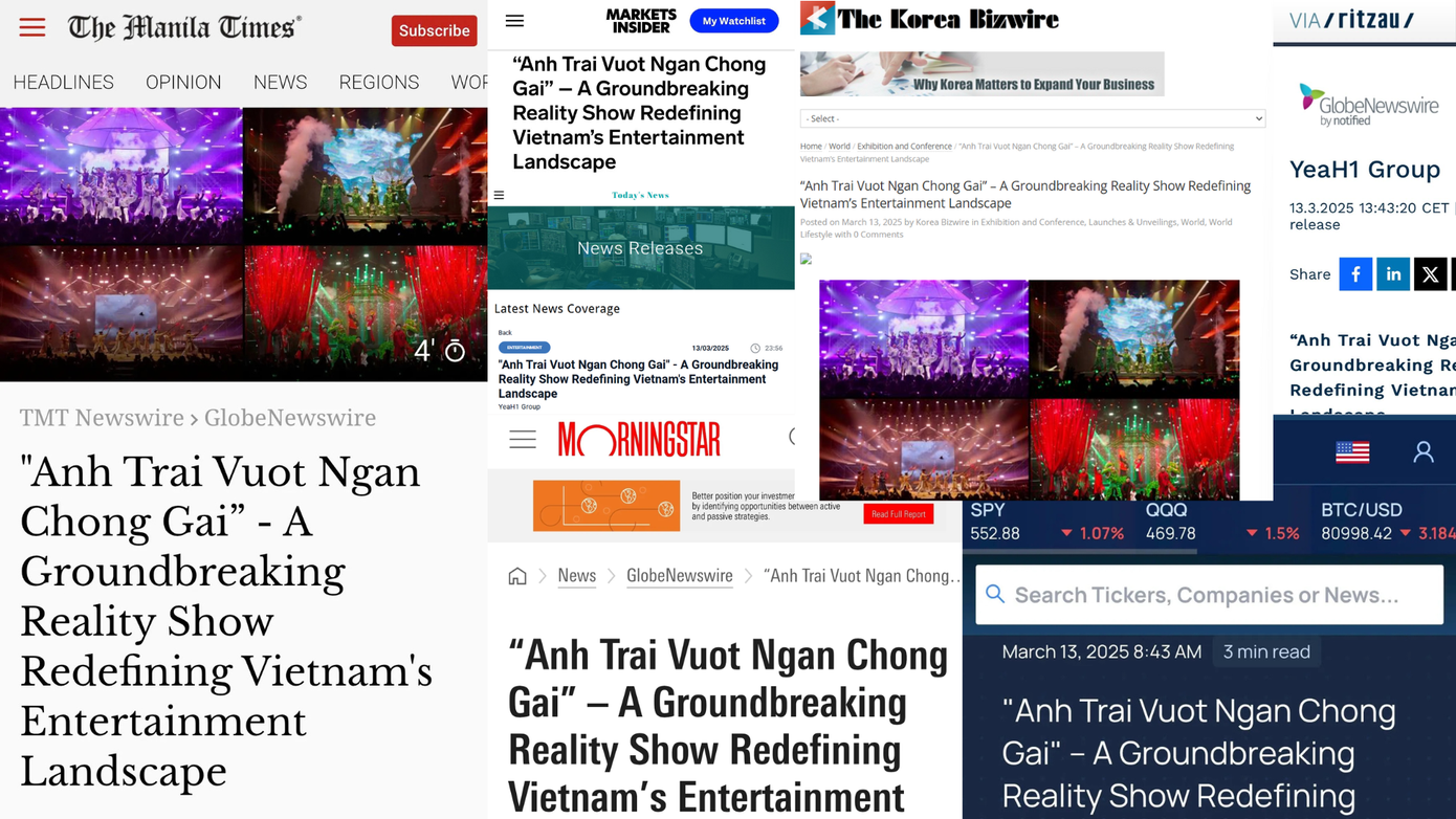 Chương trình Anh Trai Vượt Ngàn Chông Gai xuất hiện trên những trang báo lớn. Chương trình Anh Trai Vượt Ngàn Chông Gai xuất hiện trên những trang báo lớn.