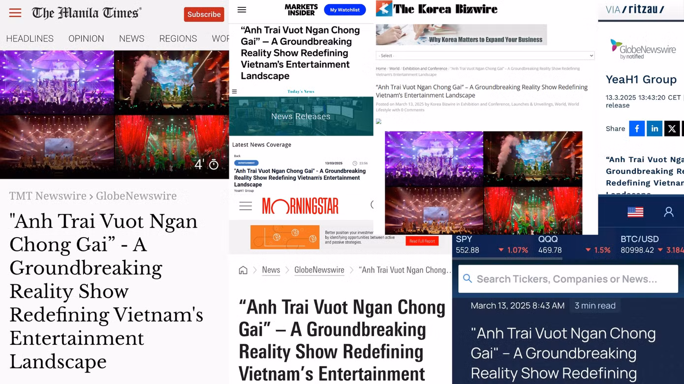 Chương trình Anh Trai Vượt Ngàn Chông Gai xuất hiện trên những trang báo lớn.