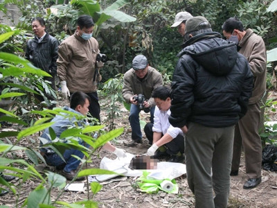 Nơi phát hiện ra phần đầu của nạn nhân bị hung thủ vứt phi tang. Nơi phát hiện ra phần đầu của nạn nhân bị hung thủ vứt phi tang