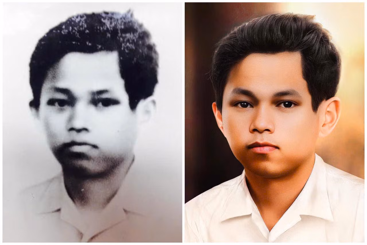 Đồng chí Lý Tự Trọng (bên phải là ảnh phục chế)