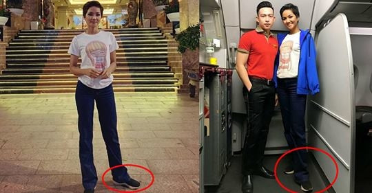 Mặc sành điệu nhưng H'Hen Niê lại đi dép tổ ong 'huyền thoại' lên máy bay ảnh 4