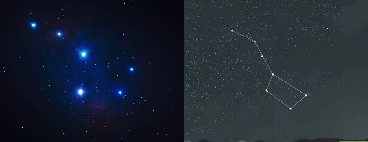 Chòm Bắc Đẩu với một ngôi sao "thất lạc" trong FIRST (trái) và chòm Bắc Đẩu thực tế (phải) Chòm Bắc Đẩu với một ngôi sao "thất lạc" trong FIRST (trái) và chòm Bắc Đẩu thực tế (phải)