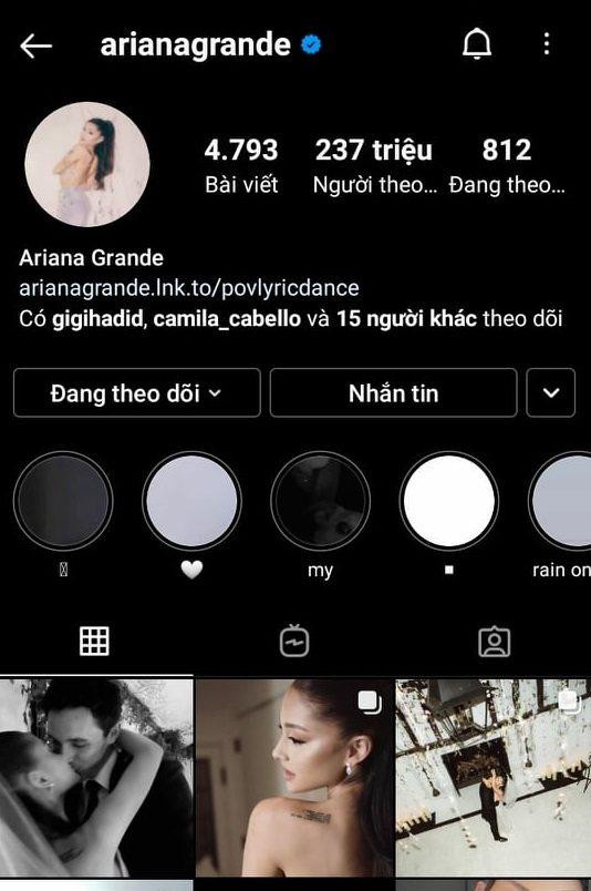 Chưa đầy 1 giờ, bài đăng đầu tiên về lễ cưới bí mật của Ariana đã vượt mốc hơn 5 triệu tim.